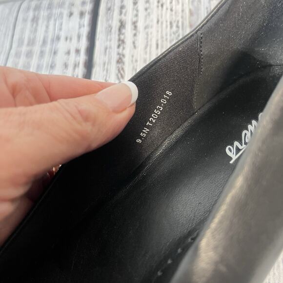 Trotters Black Leather Slip On Heels Shoes size 9.5 N Comfort Supper Career - Picture 9 of 12